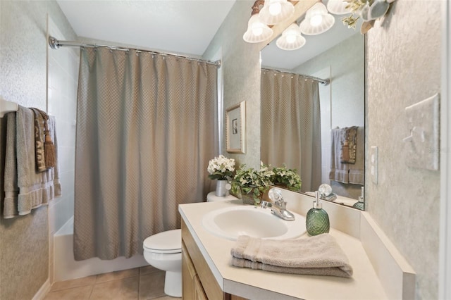 13813 Sigler St, Riverview, FL 33579 - full bath featuring tile patterned floors, toilet, vanity, and shower / bathtub combination with curtain
