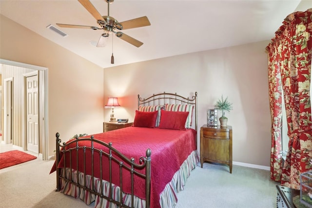 13813 Sigler St, Riverview, FL 33579 - carpeted bedroom featuring baseboards, a ceiling fan, and visible vents