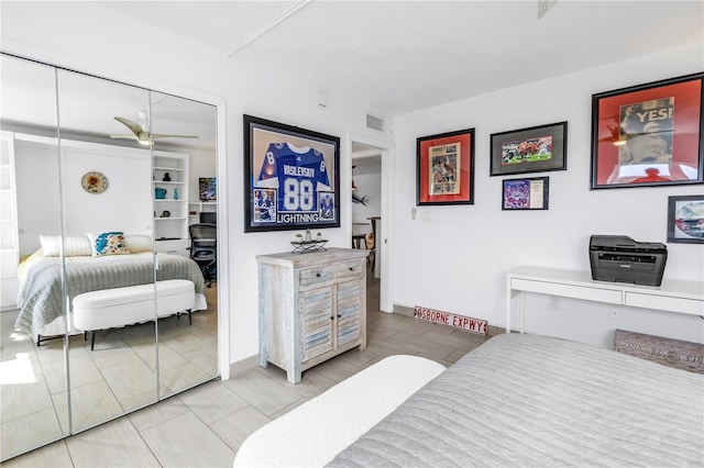 bedroom featuring a closet