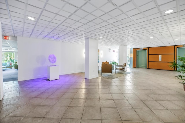 community lobby with recessed lighting