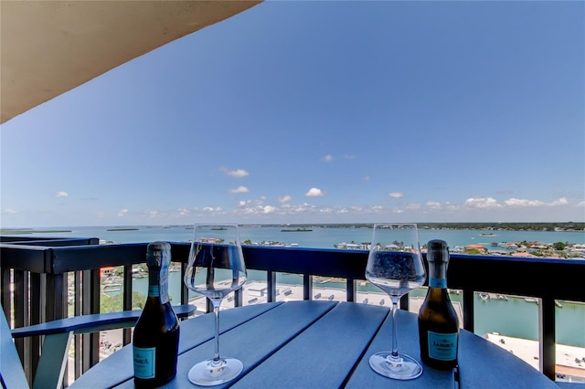 400 Island Way Unit 1709, Clearwater Beach, FL 33767 - balcony with a water view and outdoor dining area