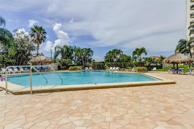 400 Island Way Unit 1709, Clearwater Beach, FL 33767 - community pool featuring a gazebo and a patio area