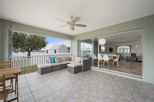 5193 Boyle Ter, Port Charlotte, FL 33981 - view of patio featuring an outdoor hangout area and ceiling fan