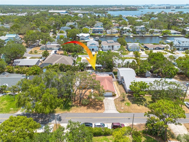 315 Ridge Rd, Palm Harbor, FL 34683 - aerial perspective of suburban area with a large body of water