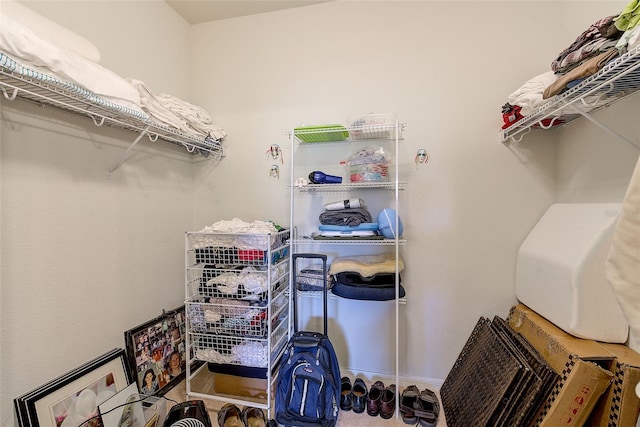 view of walk in closet