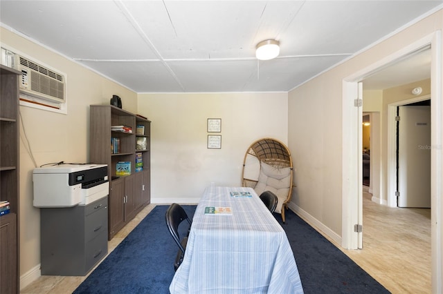 916 Shangri La Dr, Seffner, FL 33584 - office with a wall mounted air conditioner and baseboards
