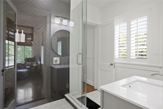 136 W Davis Blvd, Tampa, FL 33606 - bathroom with vanity and a stall shower