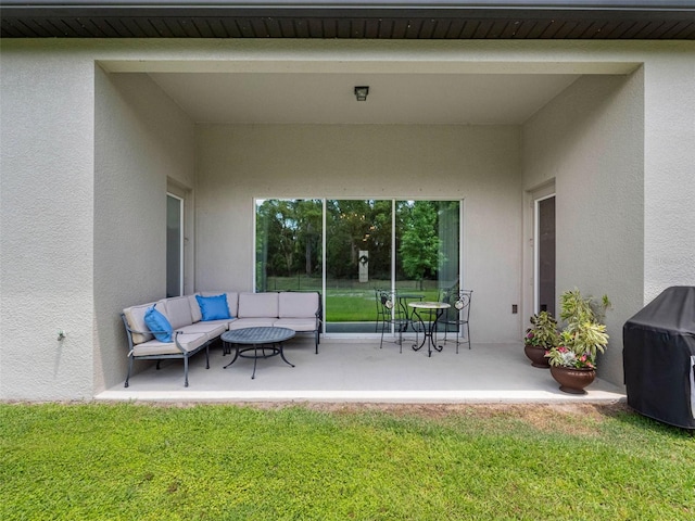 1104 Isobel Reserve Ln, Tampa, FL 33613 - view of patio featuring an outdoor living space and area for grilling