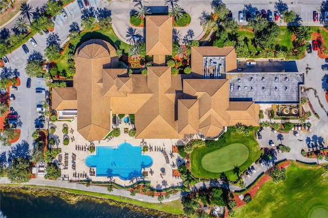 445 Noble Faire Dr, Sun City Center, FL 33573 - drone / aerial view of a pool area