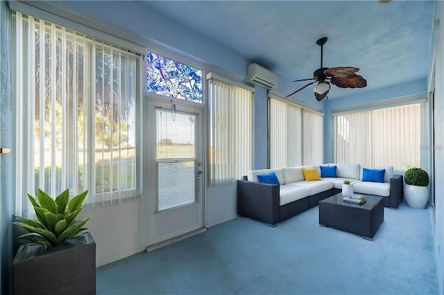 445 Noble Faire Dr, Sun City Center, FL 33573 - sunroom with an AC wall unit