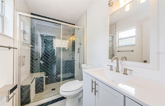 7763 Jenner Ave, New Port Richey, FL 34655 - full bath with toilet, a stall shower, and vanity