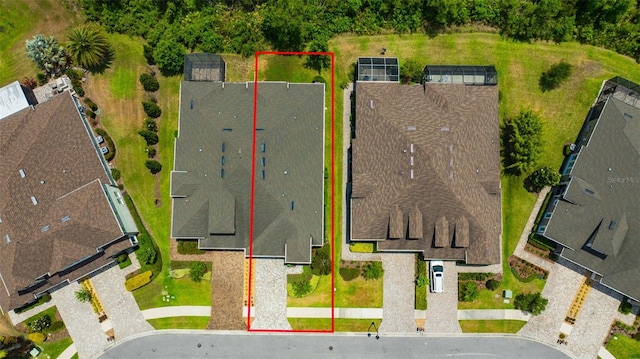 aerial view of property's location with property parcel outlined