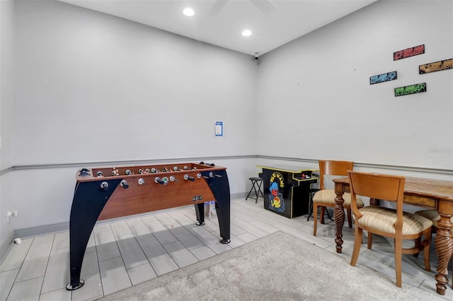 1330 Mariposa Cir Unit 104, Naples, FL 34105 - rec room featuring recessed lighting and a ceiling fan