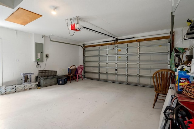 garage with electric panel