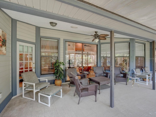 view of patio / terrace with a ceiling fan