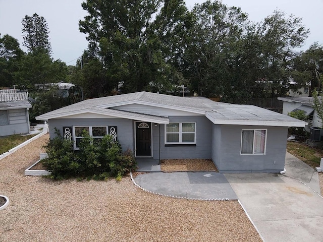 6710 Hibiscus Ave S, South Pasadena, FL 33707 - view of front of home featuring central air condition unit and concrete block siding
