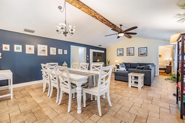 1041 Forest Grove Blvd, Palm Harbor, FL 34683 - dining area featuring ceiling fan, a chandelier, and light stone finish floors