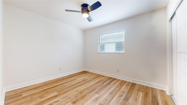 6710 S Juanita St, Tampa, FL 33616 - spare room featuring light wood-style flooring, baseboards, and ceiling fan