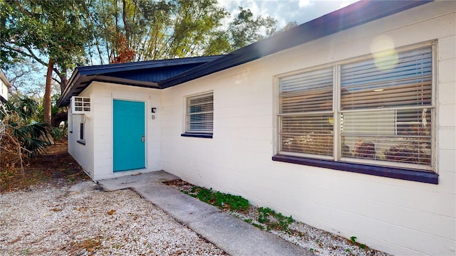 6710 S Juanita St, Tampa, FL 33616 - view of exterior entry featuring concrete block siding