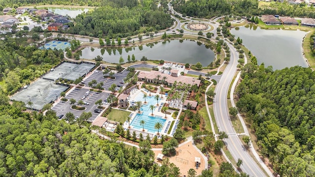 4329 Barletta Ct, Wesley Chapel, FL 33543 - aerial view of property's location featuring a large body of water and a pool area