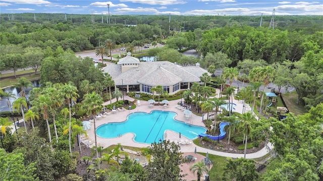 16343 Burniston Dr, Tampa, FL 33647 - aerial view of property and surrounding area featuring a pool area