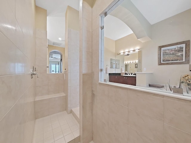 16343 Burniston Dr, Tampa, FL 33647 - bathroom featuring a walk in shower and vanity