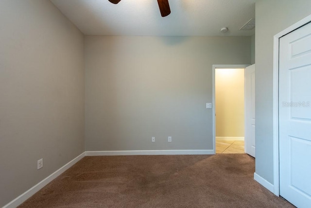 12352 Crestridge Loop, New Port Richey, FL 34655 - unfurnished room featuring ceiling fan, light colored carpet, baseboards, and a smoke detector
