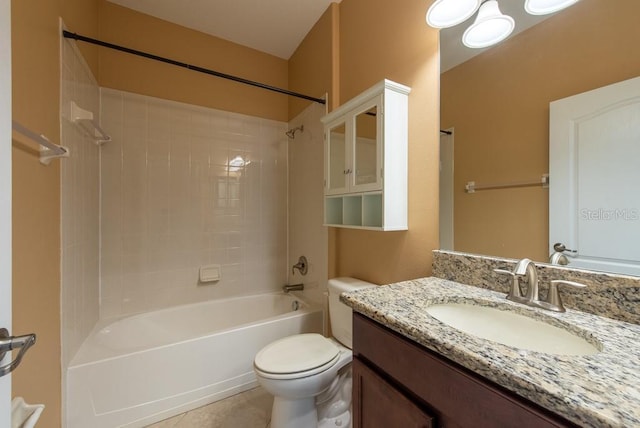 12352 Crestridge Loop, New Port Richey, FL 34655 - bathroom with toilet, shower / washtub combination, vanity, and tile patterned flooring