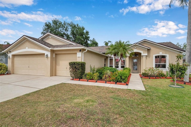 815 Sandy Trail Pl, Brandon, FL 33511 - single story home featuring stucco siding, an attached garage, concrete driveway, and a front yard
