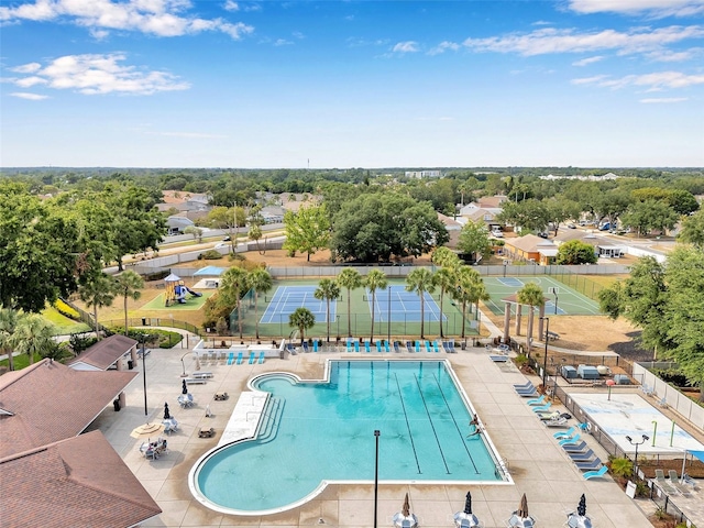 815 Sandy Trail Pl, Brandon, FL 33511 - community pool featuring a patio and view of wooded area