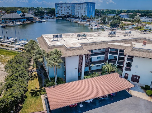 drone / aerial view of a nearby body of water