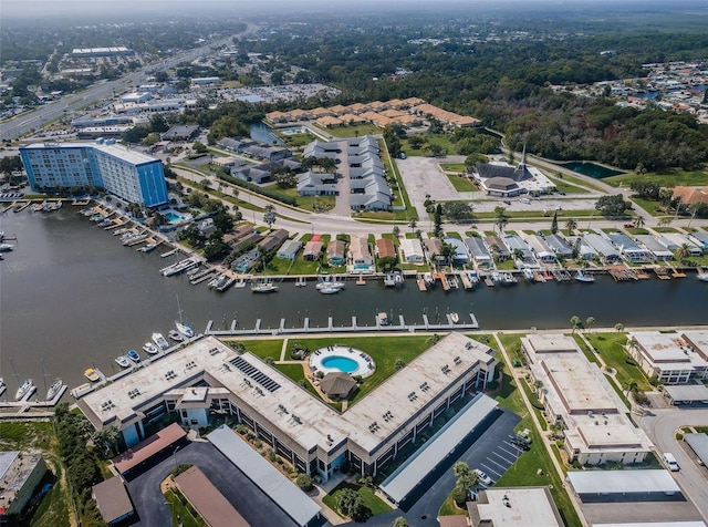 aerial view of a large body of water