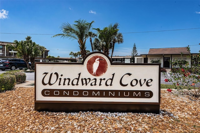 view of community sign