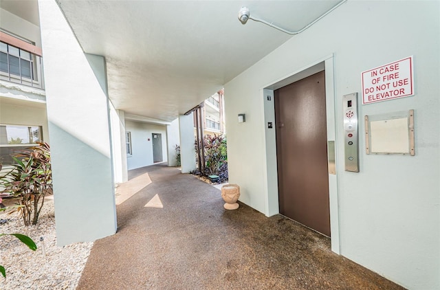 hall with elevator
