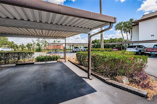 view of covered parking lot