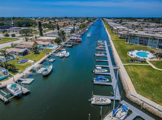 bird's eye view of a large body of water