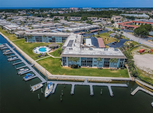 bird's eye view of a nearby body of water