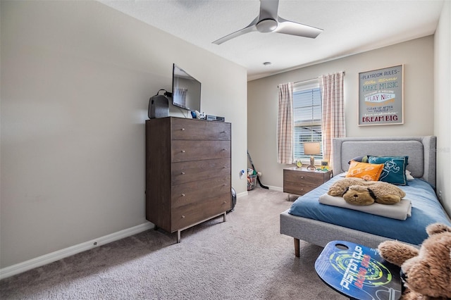 1594 Cassius St, Lutz, FL 33549 - carpeted bedroom with baseboards and a ceiling fan