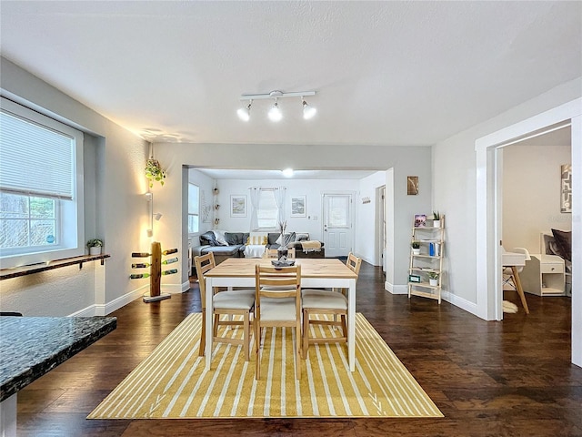3213 E Genesee St, Tampa, FL 33610 - dining space with wood finished floors, baseboards, and healthy amount of natural light