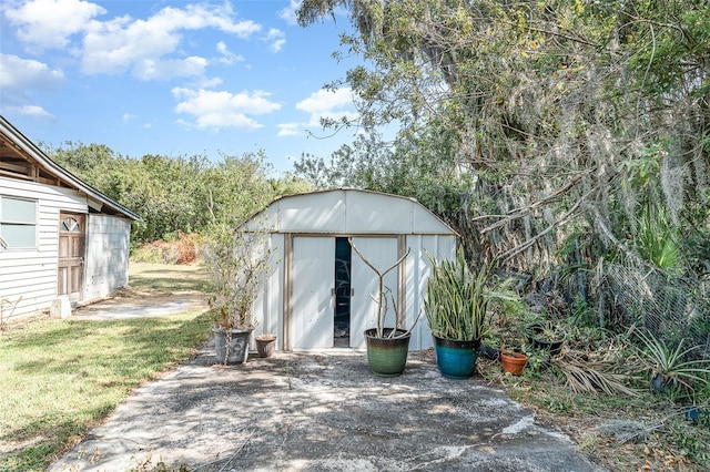 view of shed