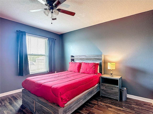 159 Lazy Willow Dr, Davenport, FL 33897 - bedroom with wood finished floors, a textured ceiling, baseboards, and ceiling fan