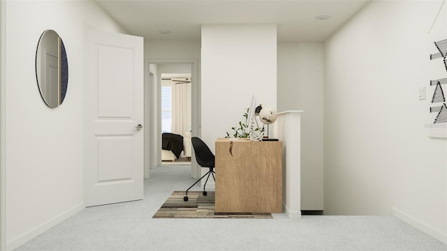 office area with carpet and baseboards