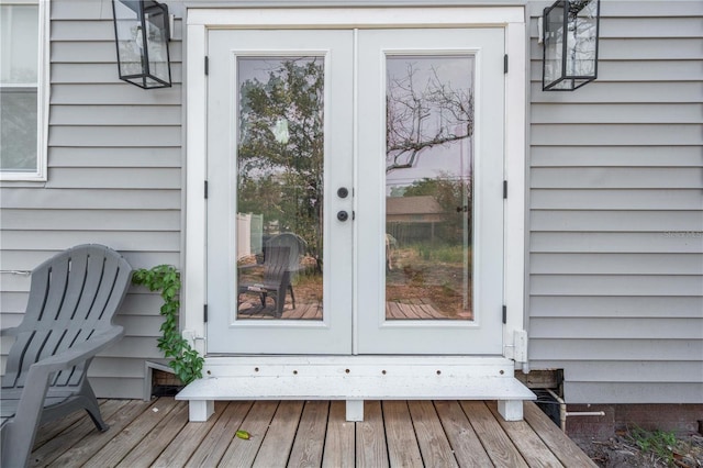 view of exterior entry with french doors