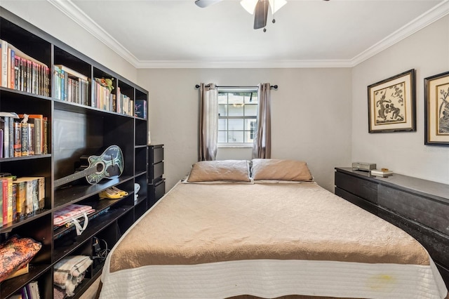 5245 18th St N, Saint Petersburg, FL 33714 - bedroom featuring ornamental molding and ceiling fan