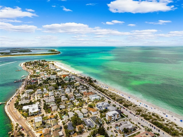drone / aerial view of unending shoreline