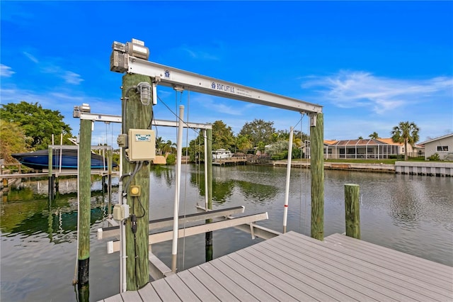 1960 Montana Ave NE, Saint Petersburg, FL 33703 - dock featuring boat lift and a water view