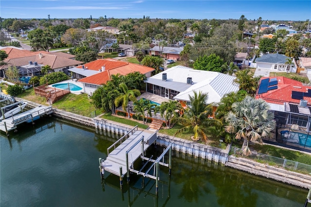1960 Montana Ave NE, Saint Petersburg, FL 33703 - aerial view of residential area with a large body of water and a pool
