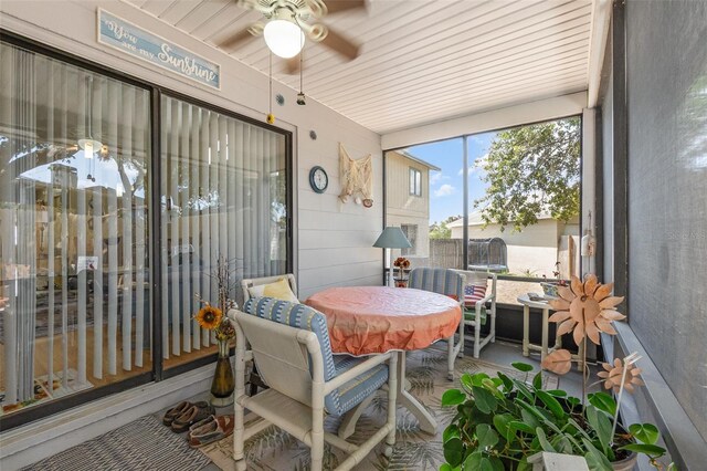640 Lake Dexter Cir, Winter Haven, FL 33884 - sunroom with ceiling fan