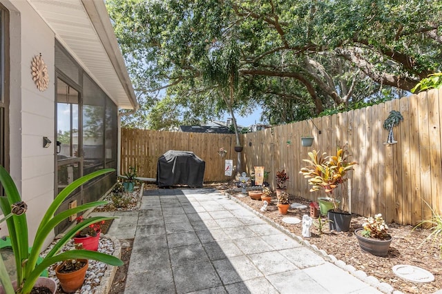 640 Lake Dexter Cir, Winter Haven, FL 33884 - view of patio / terrace with area for grilling and a fenced backyard