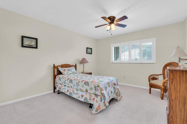 13533 Bay Lake Ln, Tampa, FL 33618 - bedroom with carpet flooring, baseboards, and ceiling fan
